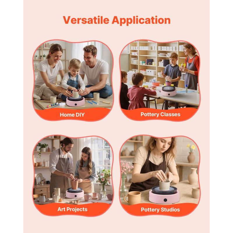 Sähkökäyttöinen minisorvipyörä 158 mm alumiinisorvialustalla portaaton nopeudensäätö 0–140 eteen ja taaksepäin lapsille