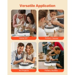 Mini-savikiekkokone alumiinipyöritysalusta 158 mm säädettävä nopeus 0–140 kierrosta minuutissa lapsille ja aikuisille