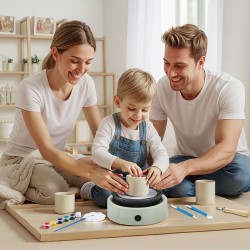 Mini-savityöpyörä 158 mm alumiinikääntöalustalla 30W säädettävä nopeus eteen ja taakse pyörivä lapsille