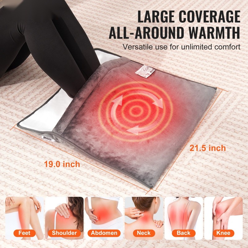 Sähkökäyttöinen flanellinen jalkalämmitin 545 x 480 mm 6 tasoa ajastin konepestävä