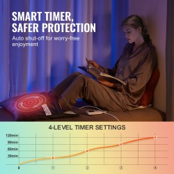 Sähkökäyttöinen flanellinen jalkalämmitin 545 x 480 mm 6 tasoa ajastin konepestävä