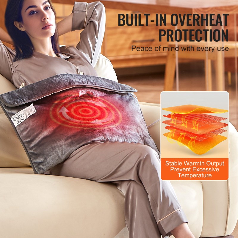 Sähkökäyttöinen flanellinen jalkalämmitin 545 x 480 mm 6 tasoa ajastin konepestävä