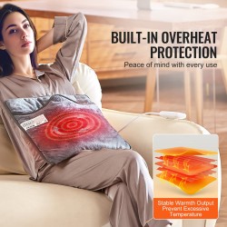 Sähkökäyttöinen flanellinen jalkalämmitin 39 x 38 cm kaksipuolinen 6 lämmitystasoa ajastin