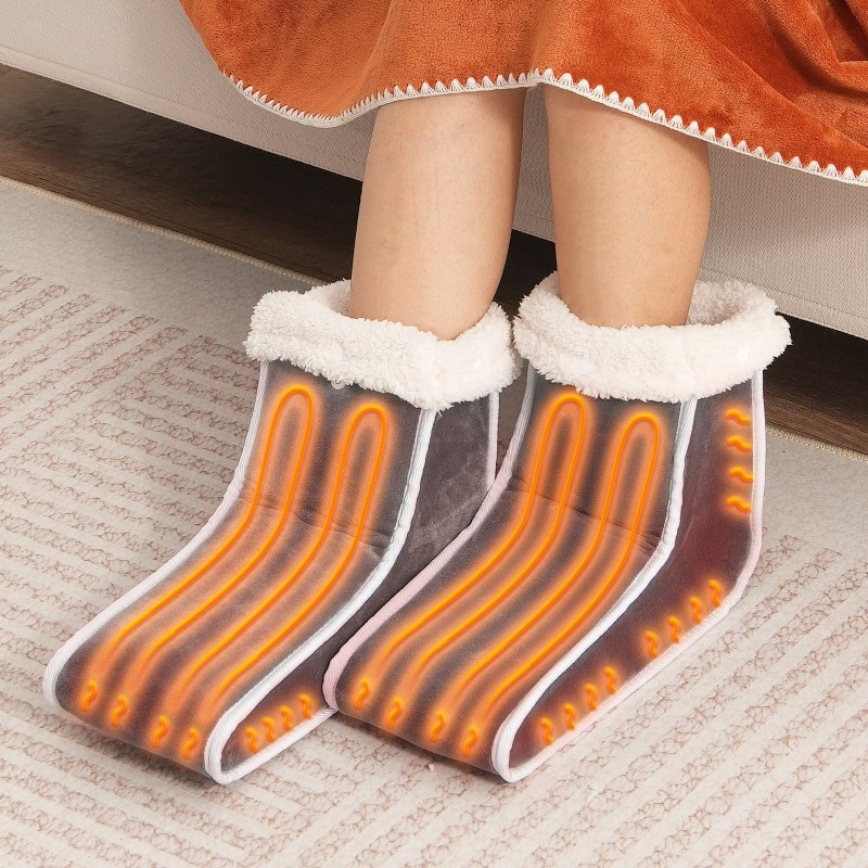 Sähköinen jaettu jalkalämmitin kaksipuolinen flanellipäällisellä 6 lämpötasoa 4 portaisella ajastimella automaattinen sammutus