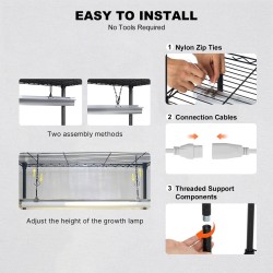 Kasviteline sisäkäyttöön kuusi tasoa teräs 192W täyden spektrin LED säädettävät hyllyt pyörillä