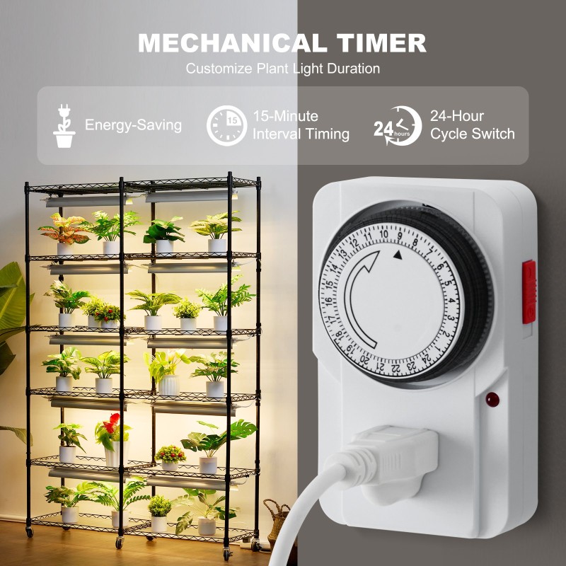 Metallinen kasvatushylly sisäkäyttöön kuusi tasoa kymmenen täysspektristä led-valoa kaksisataa watin mekaaninen ajastin