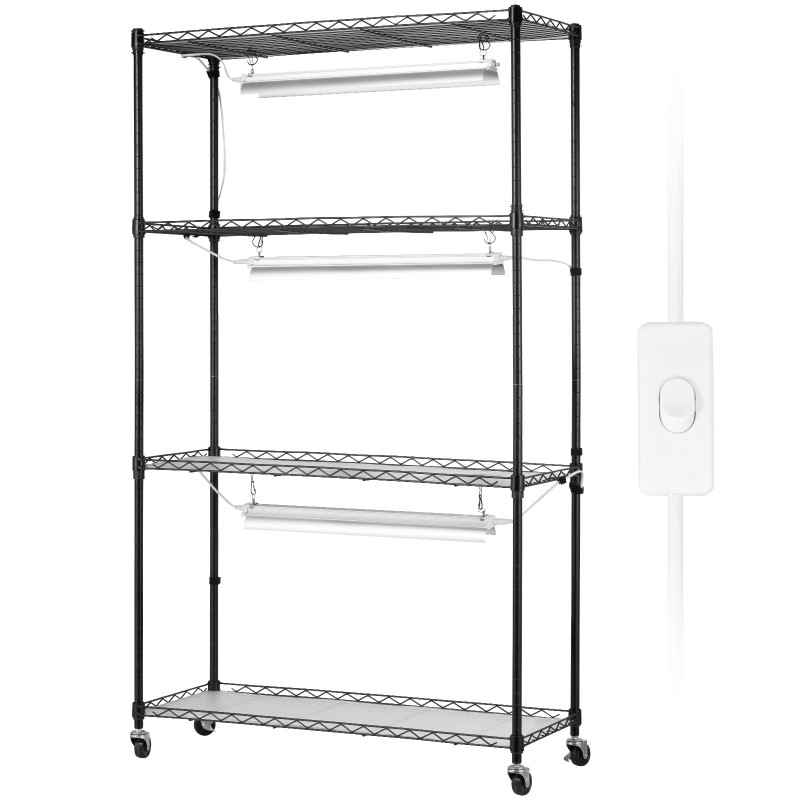 Kasviteline teräsrunko 4 tasoa 90W täyden spektrin sisäkäyttöön