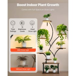 Kukkateline sisäkäyttöön metallirunko lastulevyhyllyt kulmarakenne 8 hyllyä 157,5 cm täysspektrivaloilla