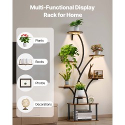 Kukkateline sisäkäyttöön metallirunko lastulevyhyllyt kulmarakenne 8 hyllyä 157,5 cm täysspektrivaloilla