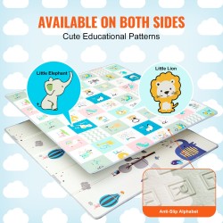 Leikkimatto XPE-vaahtomuovinen 1800×2000 mm vauvoille kaksipuolinen vesitiivis liukumaton taitettava kuljetuspussilla