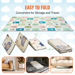 Leikkimatto XPE-vaahtomuovinen 1800×2000 mm vauvoille kaksipuolinen vesitiivis liukumaton taitettava kuljetuspussilla