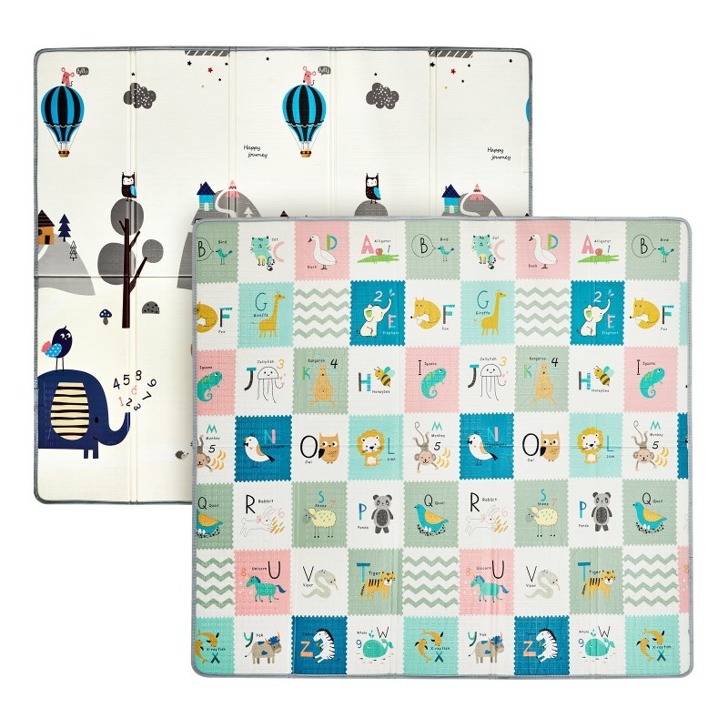 Leikkimatto XPE-vaahtomuovinen 1800×2000 mm vauvoille kaksipuolinen vesitiivis liukumaton taitettava kuljetuspussilla