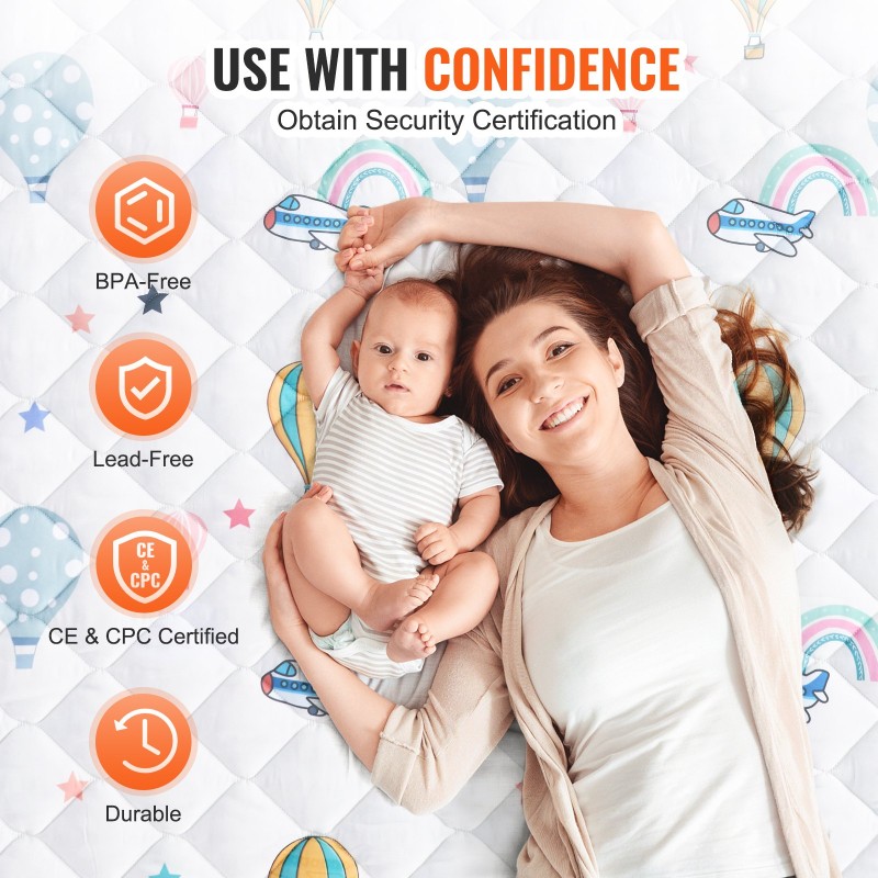 Leikkimatto synteettistä kuitua 150 x 200 cm vauvoille ja taaperoille