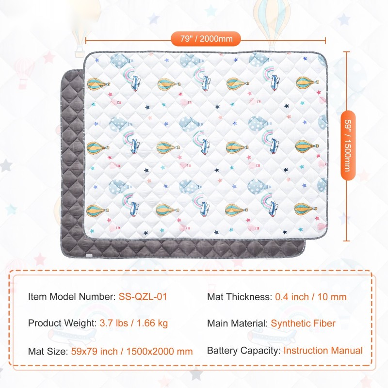 Leikkimatto synteettistä kuitua 150 x 200 cm vauvoille ja taaperoille