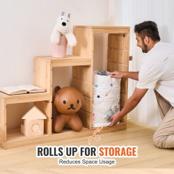 Leikkimatto 127 x 127 cm synteettinen täyte 10 mm taitettava liukumaton pohja