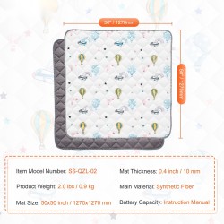 Leikkimatto 127 x 127 cm synteettinen täyte 10 mm taitettava liukumaton pohja