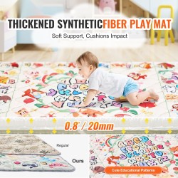 Leikkimatto synteettisestä kuitumateriaalista 1270x1270 mm 20 mm paksu liukumaton taitettava konepestävä