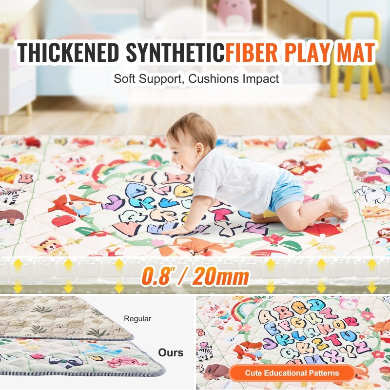 Leikkimatto synteettisestä kuitumateriaalista 1270x1270 mm 20 mm paksu liukumaton taitettava konepestävä