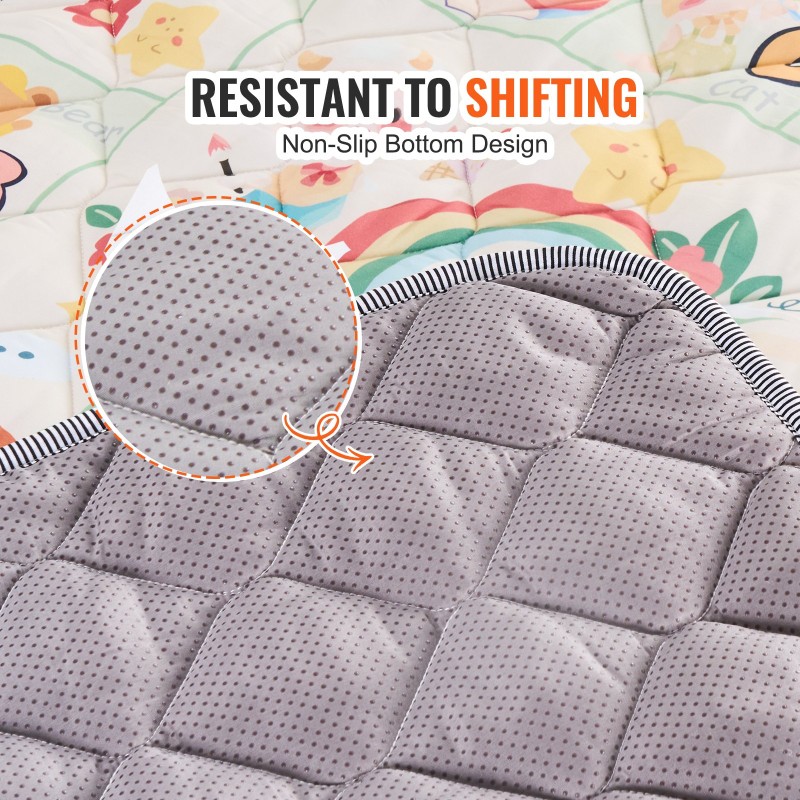 Leikkimatto synteettisestä kuitumateriaalista 1270x1270 mm 20 mm paksu liukumaton taitettava konepestävä