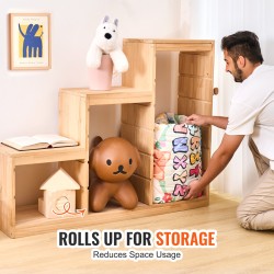 Leikkimatto synteettisestä kuitumateriaalista 1270x1270 mm 20 mm paksu liukumaton taitettava konepestävä