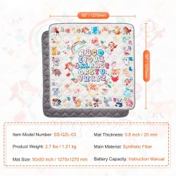 Leikkimatto synteettisestä kuitumateriaalista 1270x1270 mm 20 mm paksu liukumaton taitettava konepestävä