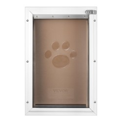 Lemmikkiovi säänkestävä alumiiniseosrunko PVC läpällä 210 x 303 mm ruskea