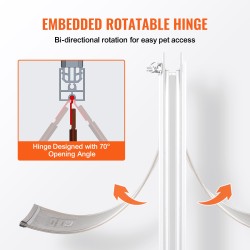 Lemmikkiovi alumiiniseosrunko PVC läpällä koko M valkoinen sisä tai ulko-oveen