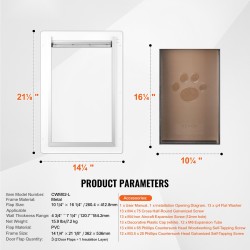 Lemmikkiovi metallirunko PVC-läppä 362 x 536 mm ruskea 3-läpän järjestelmä