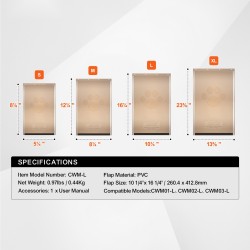 Lemmikkioviluukun paksu PVC-muovivaihtoläppä 260 x 412 mm säänkestävä pitkä magneettinauha