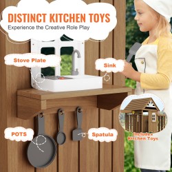 Puinen pihakeinusetti setripuu kaksi keinua trapetsi kuuden jalan liukumäki yläleikkitorni keittiöleluilla hiekkalaatikko