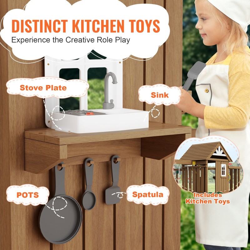 Puunen kymmenosainen pihaleikkisetti setripuu kaksi keinua trapetsitanko liukumäki