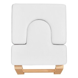 Joogapenkki päälläseisontaan koivurunko PU-nahkainen pehmuste 65 mm 136 kg valkoinen