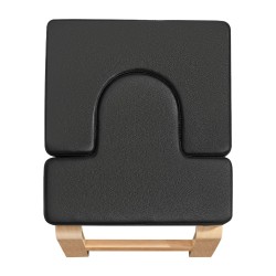 Joogapenkki päälläseisontaan koivurunko 65 mm PU-nahkapehmuste 136 kg kantavuus musta