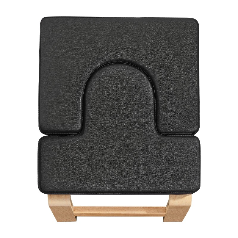 Joogapenkki päälläseisontaan koivurunko 65 mm PU-nahkapehmuste 136 kg kantavuus musta