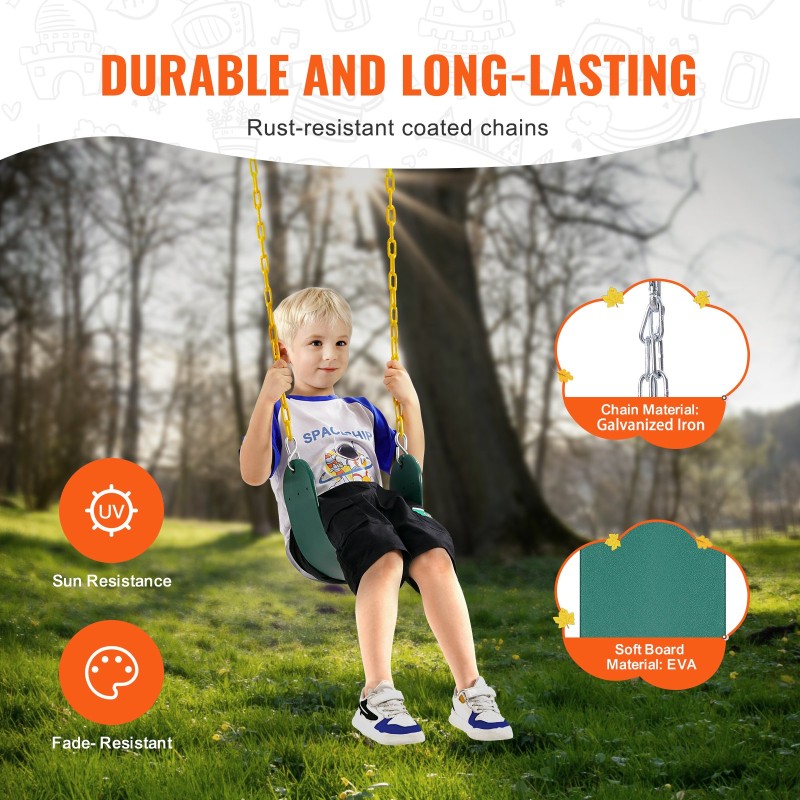 Keinuistuinpakkaus EVA 2 kpl 167 cm sinkityt rautaketjut vihreä