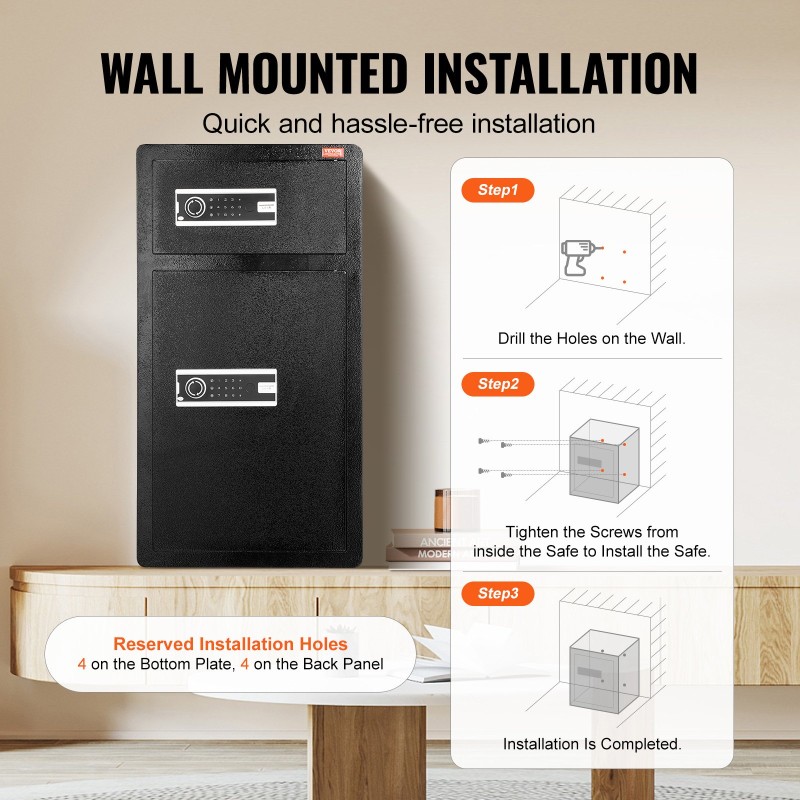 Tallelokero 204 l seosterästä kaksiosaisilla ovilla avaimella ja salasanalla palonkestävällä pussilla