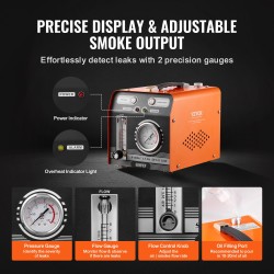 Savuvuototesteri 12 V sisäänrakennetulla ilmapumpulla kaksitilainen paine- ja virtausmittarilla EVAP- ja polttoainejärjestelmiin