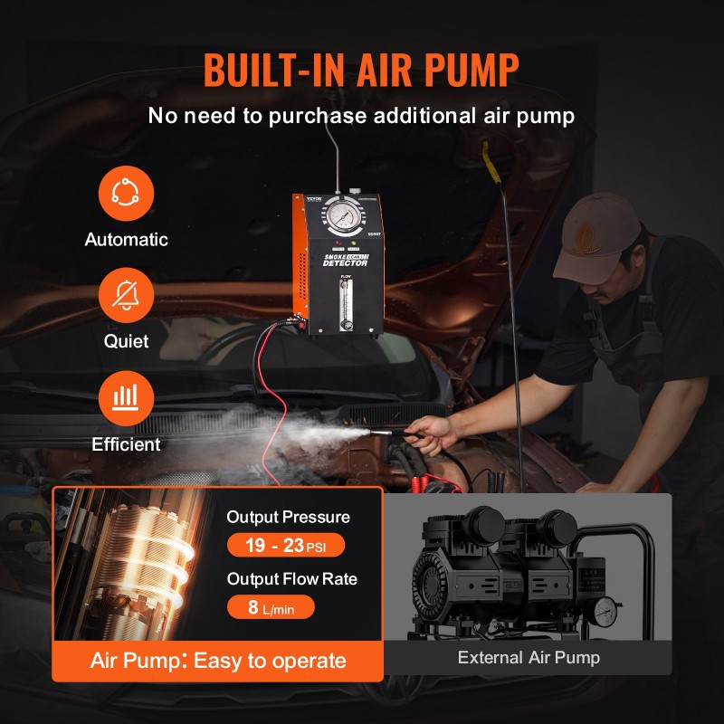 Savukone sisäänrakennetulla ilmapumpulla 12 voltin kaksitilainen EVAP-järjestelmän vuodonilmaisin digitaalinen painemittari ja