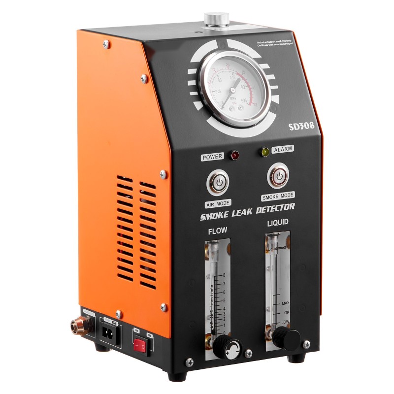 Savuvuodonetsintälaite ajoneuvoille polttoainejärjestelmälle sisäänrakennetulla ilmapumpulla kahdella testitilalla painemittari