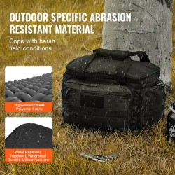 Ampumaratalaukku polyesterinen neljälle pistoolille kuudelle lippaalle irrotettavilla jakajilla paksulla pehmusteella musta