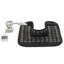 Infrapunalämpötyyny neopreenia kaulalle ja hartioille 54 jadekiveä 30 turmaliinikiveä hiilikuituinen