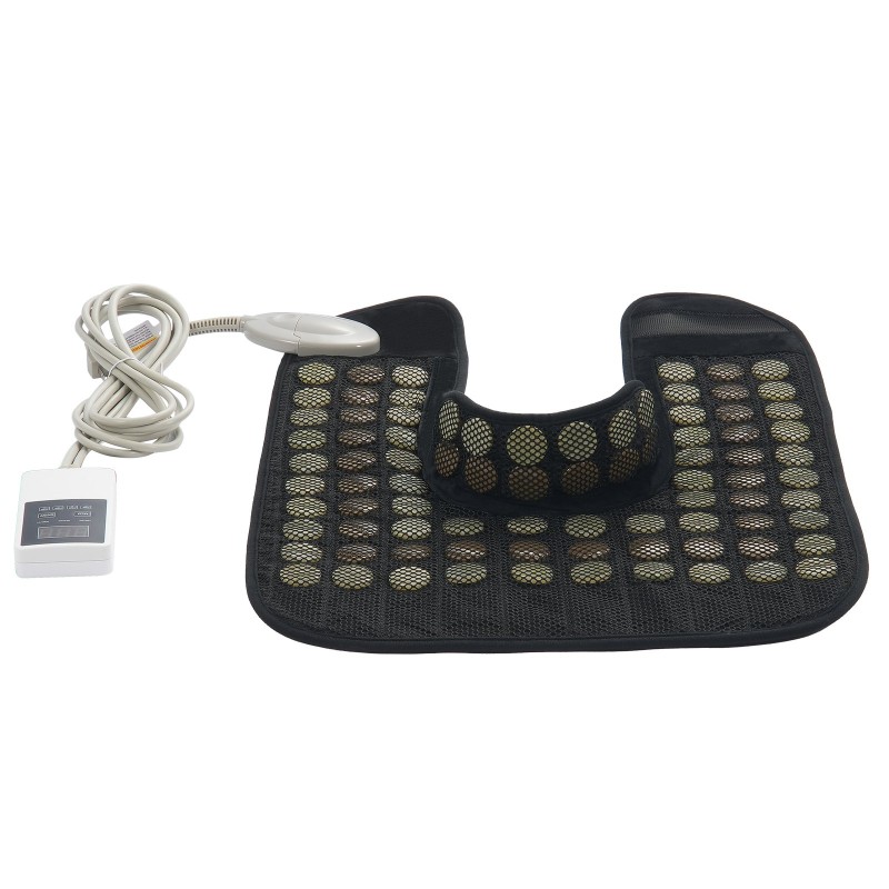 Infrapunalämpötyyny neopreenia kaulalle ja hartioille 54 jadekiveä 30 turmaliinikiveä hiilikuituinen