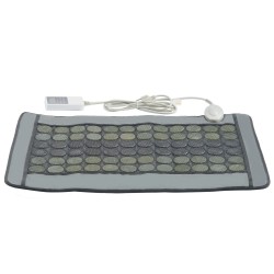 Kaukoinfrapunalämpötyyny keinonahkainen 48 jadekiveä 24 turmaliinikiveä keskikoko selälle