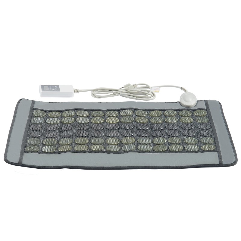 Kaukoinfrapunalämpötyyny keinonahkainen 48 jadekiveä 24 turmaliinikiveä keskikoko selälle