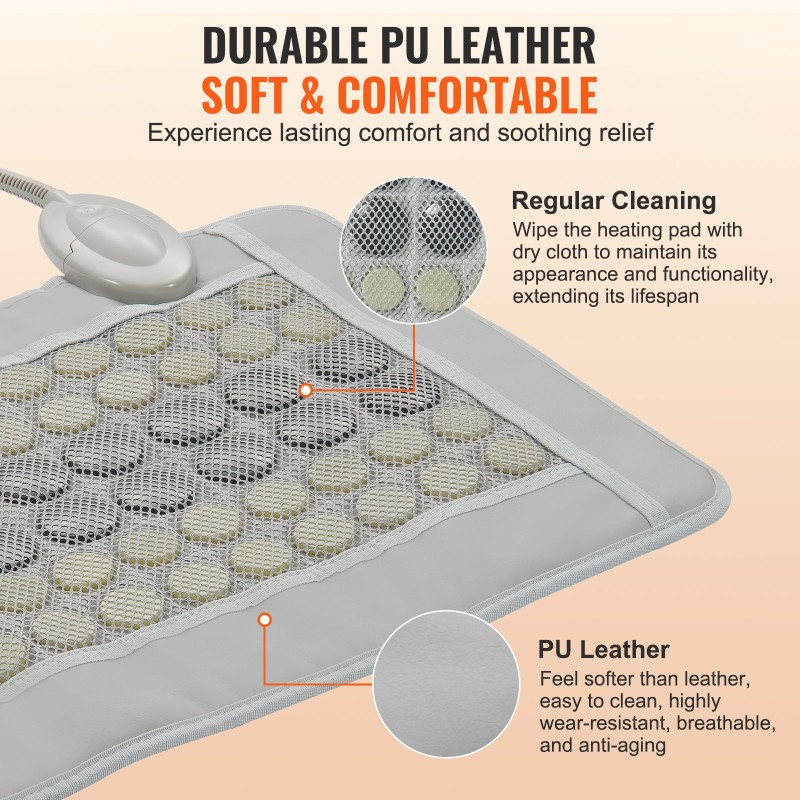 Infrapunalämpötyyny PU-nahka 52 jadekiveä 20 turmaliinikiveä keskikoko selkäkipujen lievitykseen