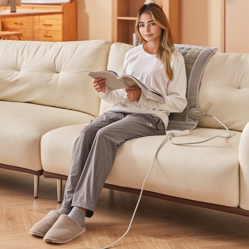 Infrapunalämpötyyny PU-nahka 52 jadekiveä 20 turmaliinikiveä keskikoko selkäkipujen lievitykseen