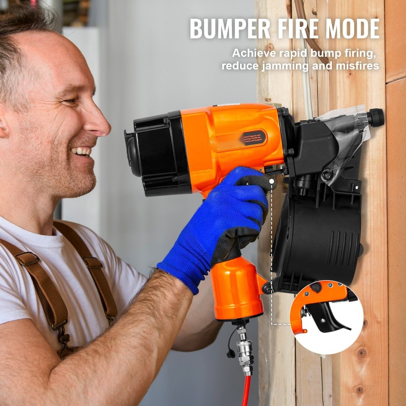 Paineilmatoiminen kehysnaulain alumiini muovi teräs 45–90 mm rullanaulaille