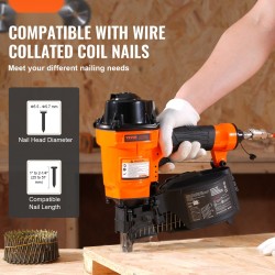 Kierrevannesnaulain alumiini muovi teräs 25–57 mm sivulta ladattava 300–350 naulaa