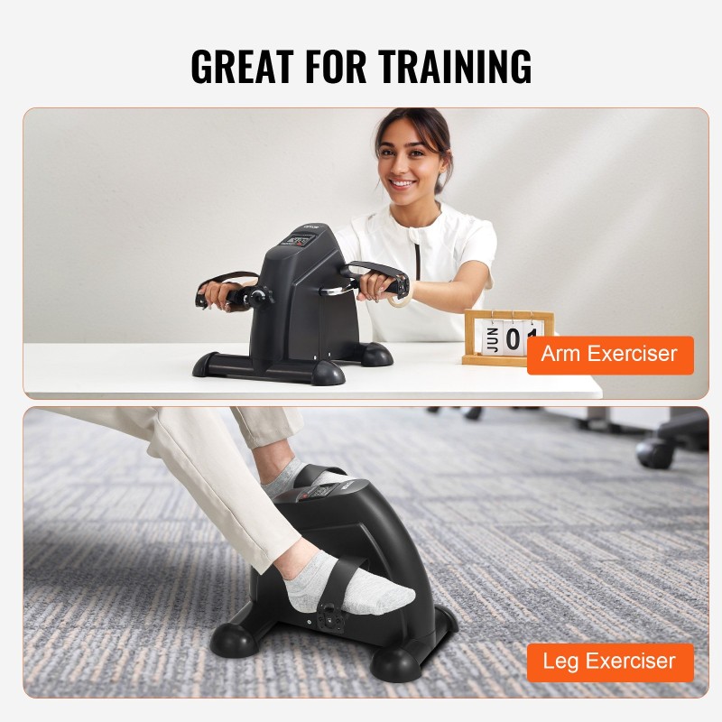 Pöydän alle poljinlaite teräs ja ABS-muovi kompaktilla koolla käsien ja jalkojen harjoitteluun