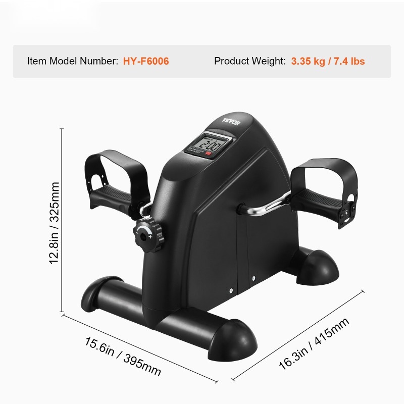 Pöydän alle poljinlaite teräs ja ABS-muovi kompaktilla koolla käsien ja jalkojen harjoitteluun